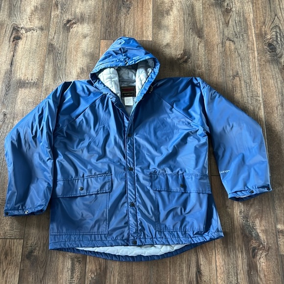 Vintage Stearns Dry Wear Mens Wateeprrof Rain Coat Jacket Blue Size Medium - Picture 10 of 15